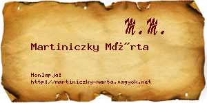 Martiniczky Márta névjegykártya